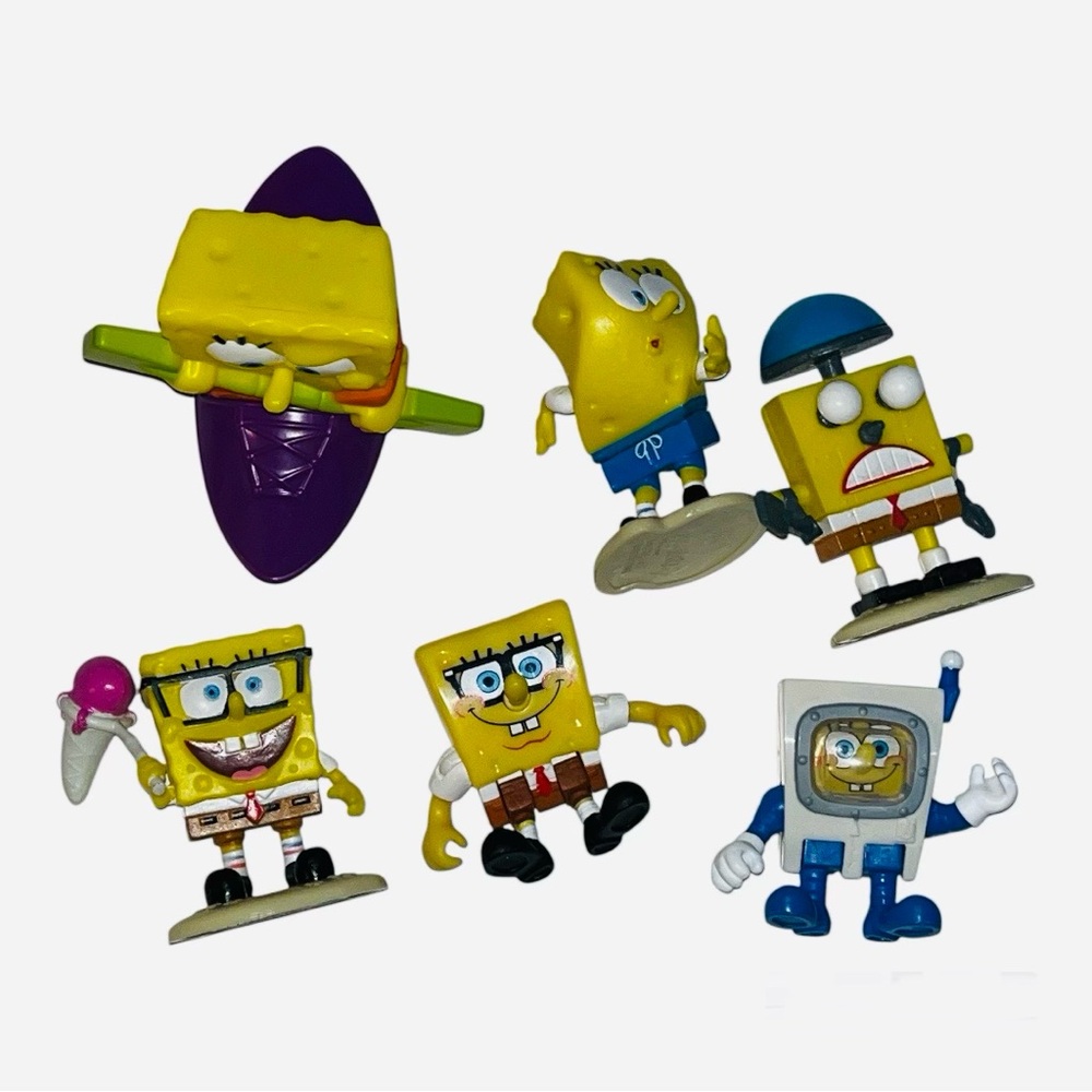 SpongeBob SquarePants Figurine Lot – 6 Pieces – Vintage/Collectible Toys
